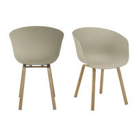 SADA ŽIDLÍ S PODRUČKAMI 2 kusy - šedá/přírodní barvy, Moderní, kov/plast (54,5/78/54,5cm) - Livetastic