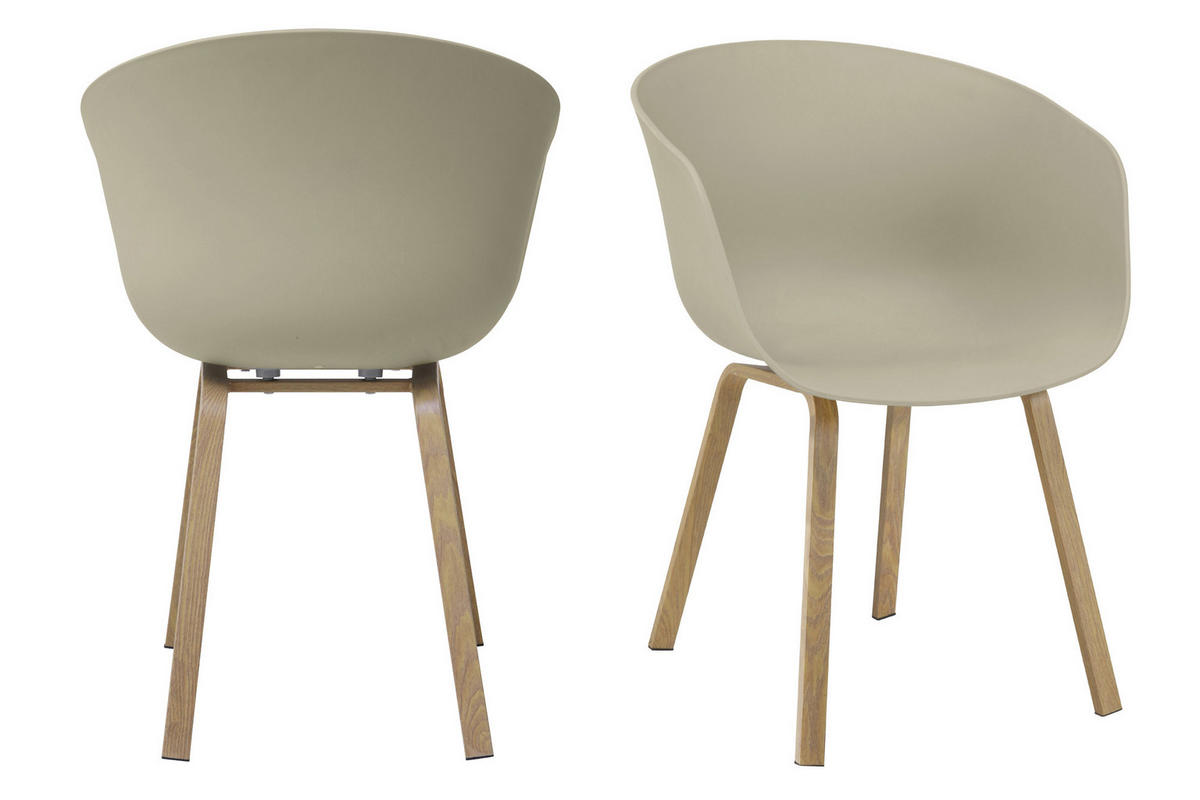 SADA ŽIDLÍ S PODRUČKAMI 2 kusy - šedá/přírodní barvy, Moderní, kov/plast (54,5/78/54,5cm) - Livetastic