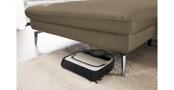 ECKSOFA in Echtleder Hellbraun 157/325 cm - Hellbraun/Schwarz, Design, Leder/Metall (157/325cm) - Dieter Knoll