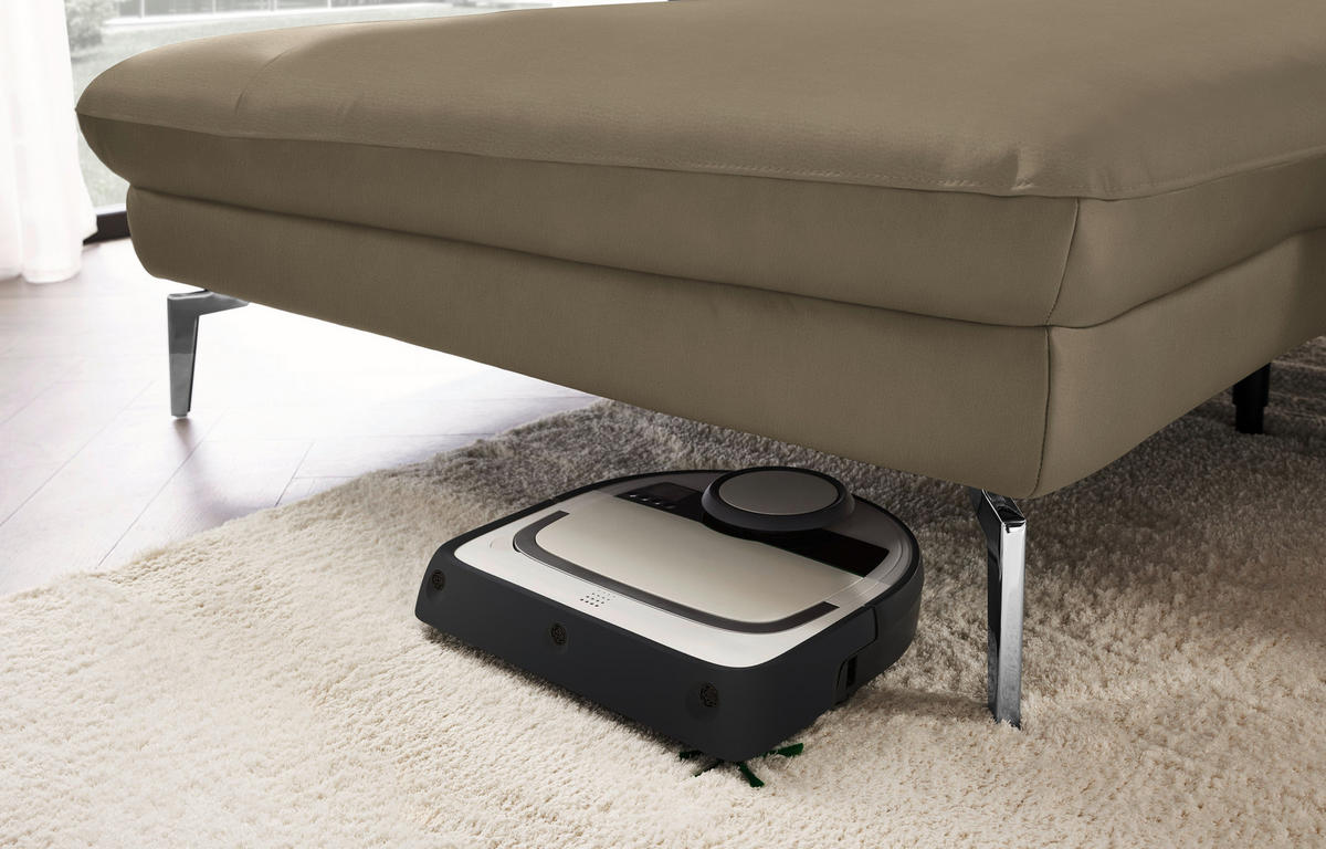 ECKSOFA in Echtleder Hellbraun  - Hellbraun/Schwarz, Design, Leder/Metall (157/325cm) - Dieter Knoll