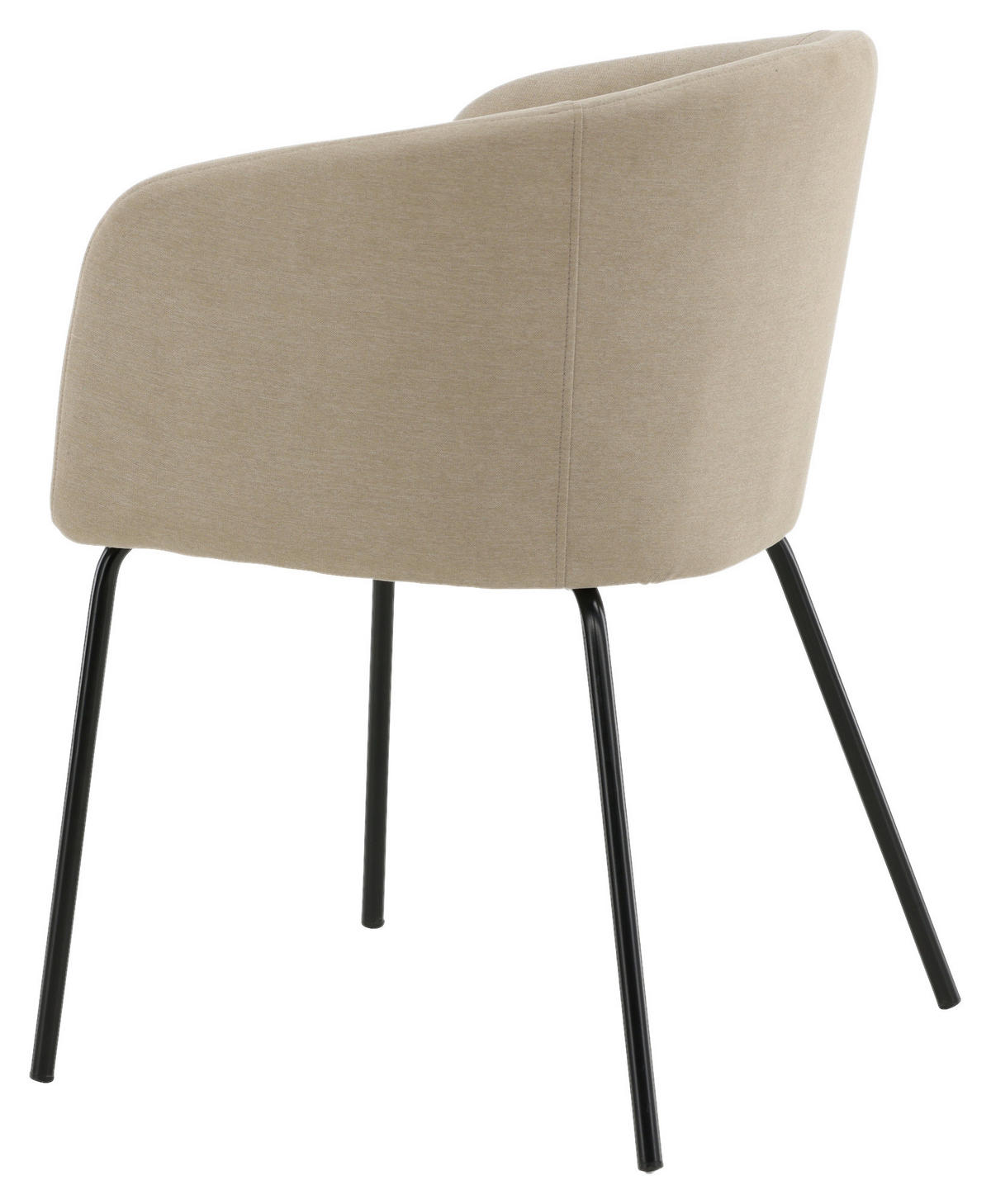 STUHL Samt Schwarz, Beige  - Beige/Schwarz, Design, Holz/Kunststoff (55/78/55cm) - Livetastic