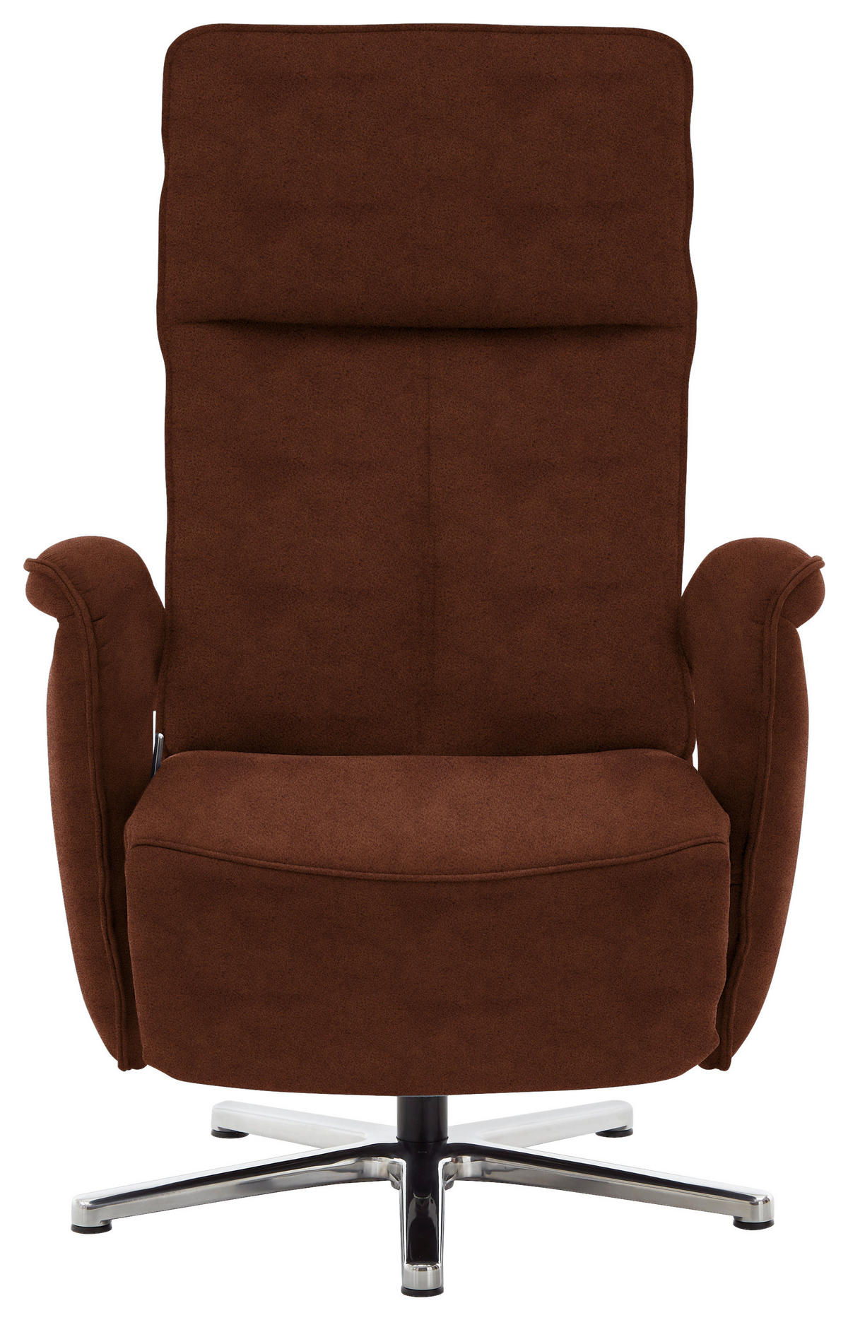 RELAXSESSEL in Textil Hellbraun  - Chromfarben/Hellbraun, Design, Textil/Metall (77/110/87cm) - Valdera
