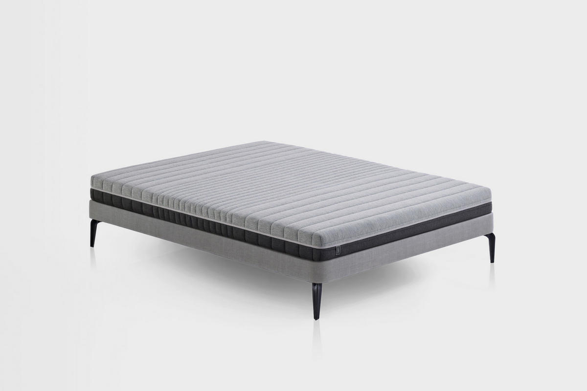 KOMFORTSCHAUMMATRATZE Optimum Support 140/200 cm Höhe ca. 16 cm  - Schwarz/Grau, Basics, Textil (140/200cm) - Yatas
