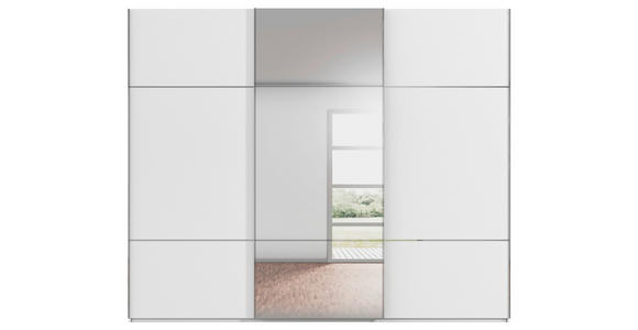 SCHWEBETÜRENSCHRANK 271/223/68 cm 3-türig Weiß - Alufarben/Weiß, KONVENTIONELL, Glas/Holzwerkstoff (271/223/68cm) - Novel