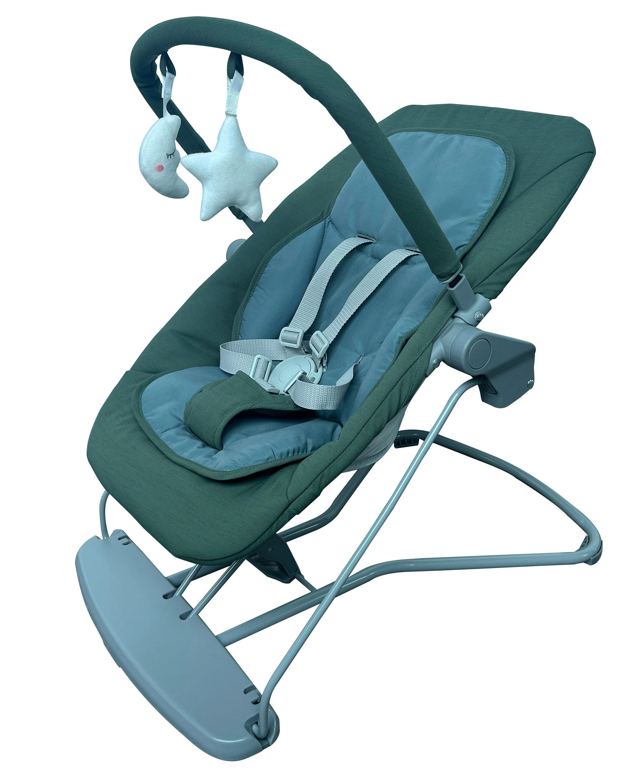 SCHAUKELWIPPE Hellgrau   - Waldgrün/Hellgrau, Basics, Kunststoff/Textil (66/45/48-58cm) - My Baby Lou