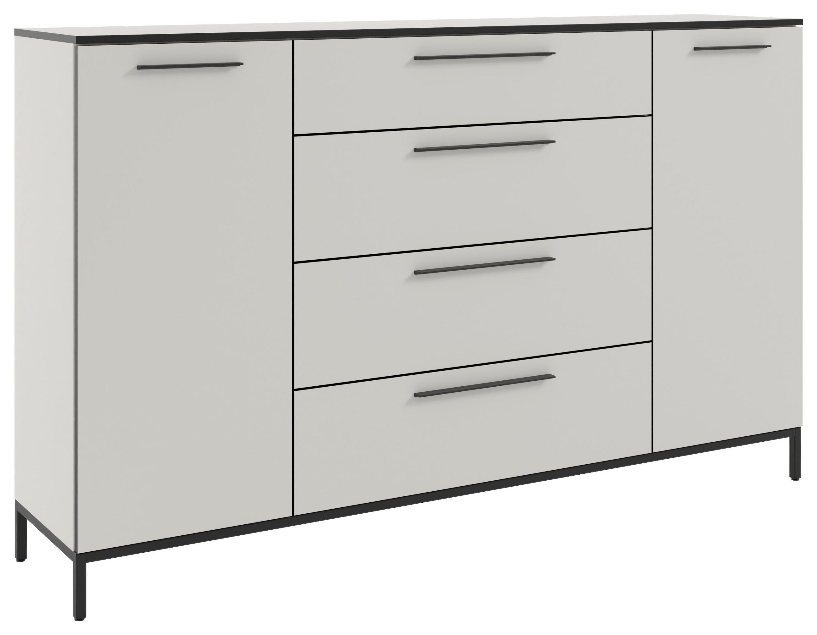 SIDEBOARD Soul  in 180/111/40 cm  - Schwarz/Weiß, MODERN, Holzwerkstoff/Metall (180/111/40cm)