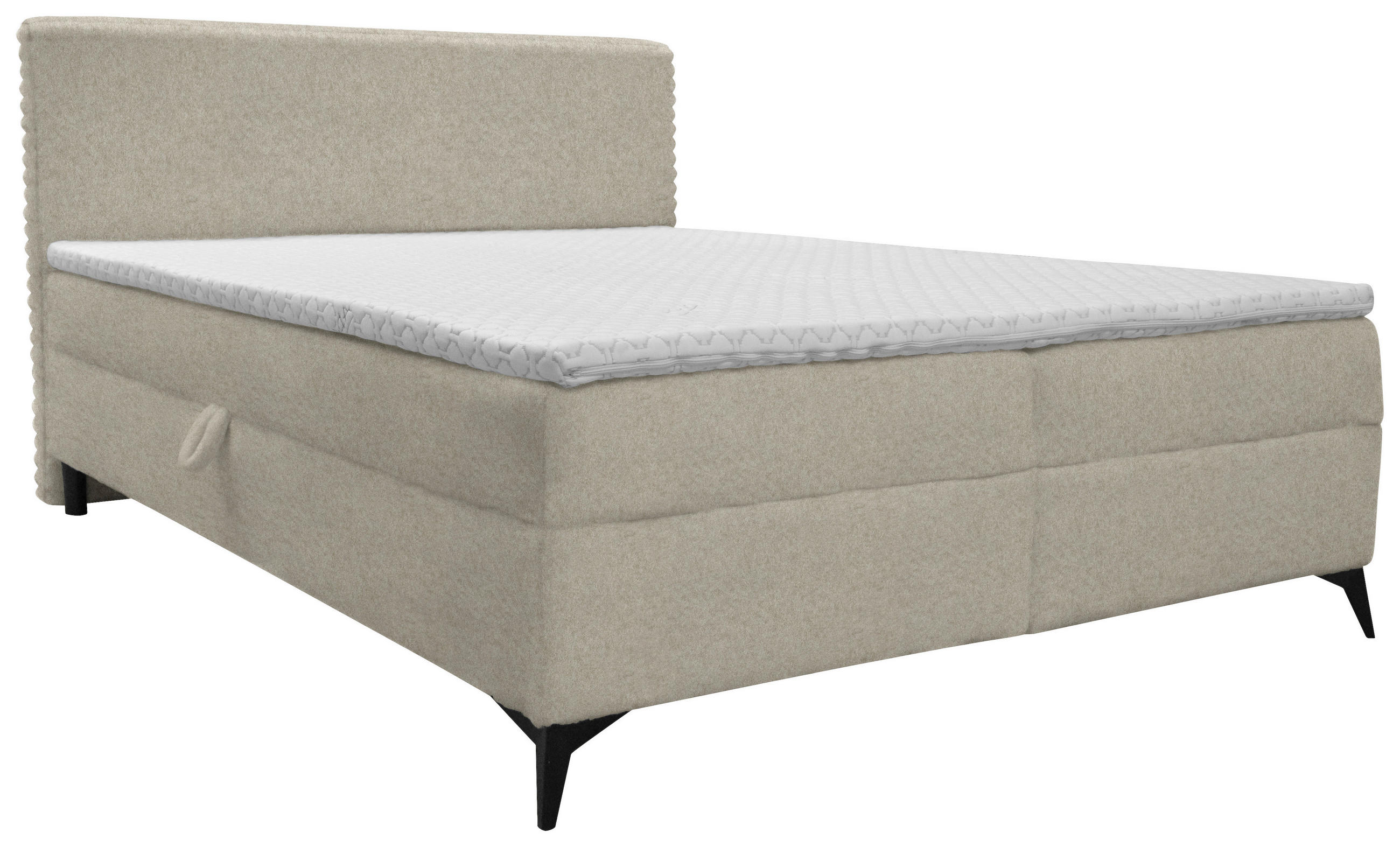 BOXBETT 160/200 cm  in Ecru  - Ecru/Schwarz, Design, Holz/Holzwerkstoff (160/200cm) - Xora