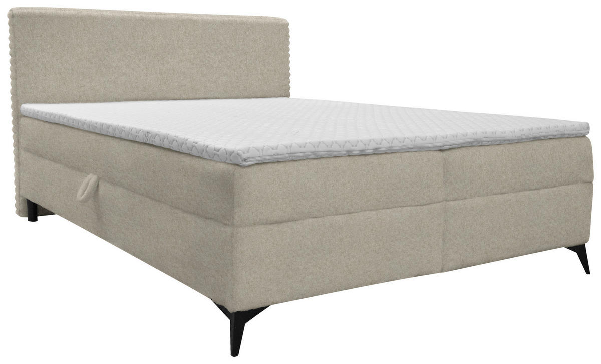 BOXBETT 160/200 cm  in Ecru  - Ecru/Schwarz, Design, Holz/Holzwerkstoff (160/200cm) - Xora