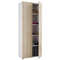 SCHUHSCHRANK Vandol  in 71/180/39 cm  - Weiss/Silberfarben, Design, Holzwerkstoff/Kunststoff (71/180/39cm) - MID.YOU