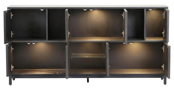 SIDEBOARD 175/85/40 cm  in Schwarz  - Schwarz, Design, Glas/Holz (175/85/40cm) - Landscape