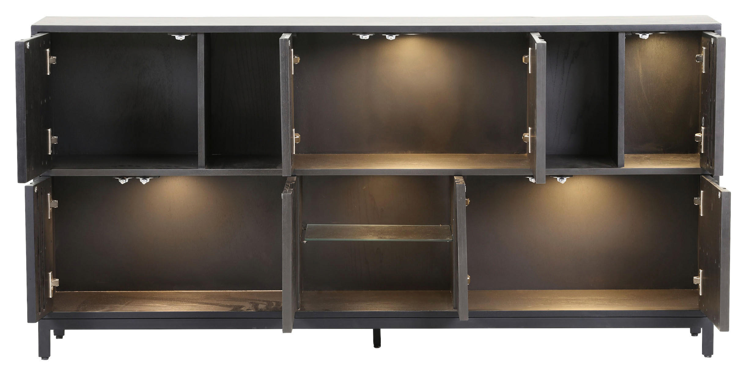 SIDEBOARD  in 175/85/40 cm  - Schwarz, Design, Glas/Holz (175/85/40cm) - Landscape