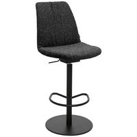 BARHOCKER Flachgewebe Anthrazit Stahl Lederauswahl, Stoffauswahl, Sitzfläche 360° drehbar  - Anthrazit/Schwarz, Design, Textil/Metall (59/115,5-126/39cm) - Johann Jakob