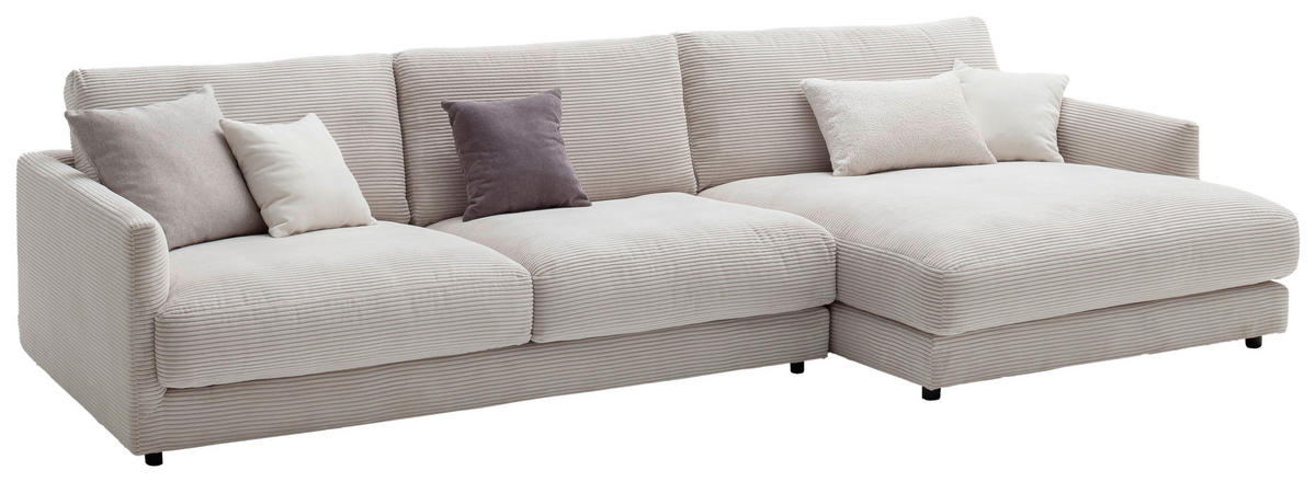 ECKSOFA Cord Beige  - Beige/Schwarz, Design, Kunststoff/Textil (322/170cm) - Schöner Wohnen