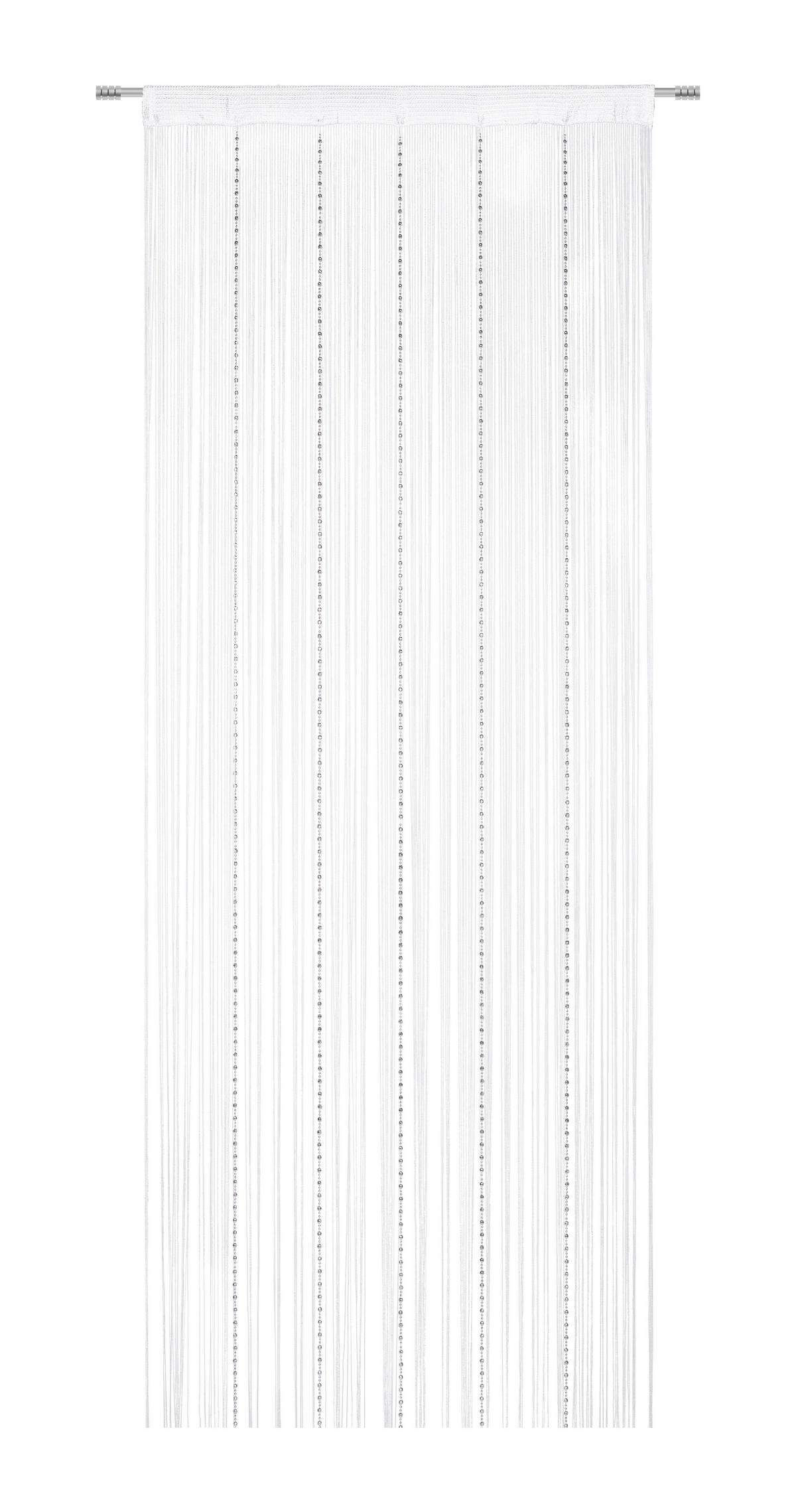 NITKOVÝ ZÁVES, strieborná, biela, 90/245 cm - biela/strieborná, Basics, textil (90/245cm) - Boxxx