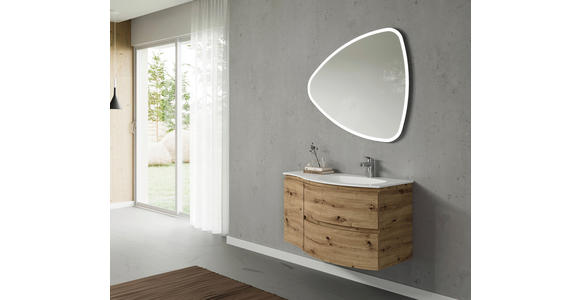 BADEZIMMER 4-teilig  in 105 cm  - Eiche Artisan/Weiß, Natur, Holzwerkstoff/Stein (105cm) - Voleo