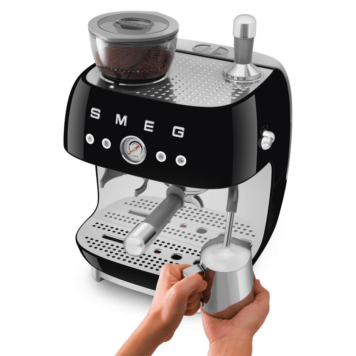 ESPRESSOMASCHINE 50's Style  - Schwarz, Trend, Metall (33.4/44.3/43.0cm) - SMEG