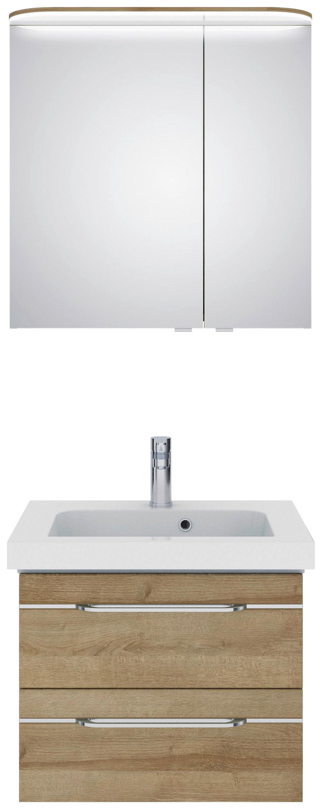 BADEZIMMER 3-teilig  in 70 cm  - Chromfarben/Eichefarben, KONVENTIONELL, Glas/Holzwerkstoff (70cm) - Pelipal