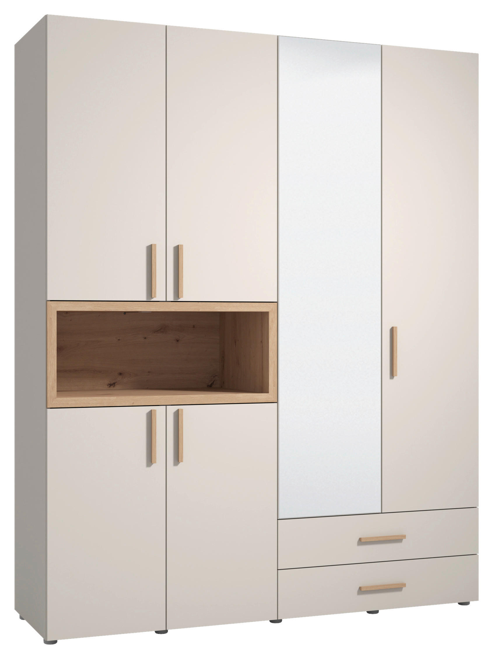 Mid.you Kleiderschrank Kaschmir, Eiche Artisan 179x226.5x56.5 cm