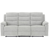 3-SITZER-SOFA Webstoff Hellgrau  - Hellgrau/Schwarz, KONVENTIONELL, Kunststoff/Textil (208/102/93cm) - P & B