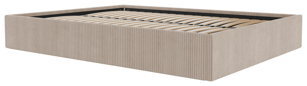 POLSTERBETT Bettkasten, Lattenrost 160/200 cm  in Cappuccino  - Schwarz/Cappuccino, Design, Holz/Textil (160/200cm) - Boxxx