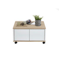 COUCHTISCH 70/70/36 cm quadratisch Eichefarben, Weiß Hochglanz  - Weiß Hochglanz/Eichefarben, KONVENTIONELL, Holzwerkstoff/Kunststoff (70/70/36cm) - MID.YOU