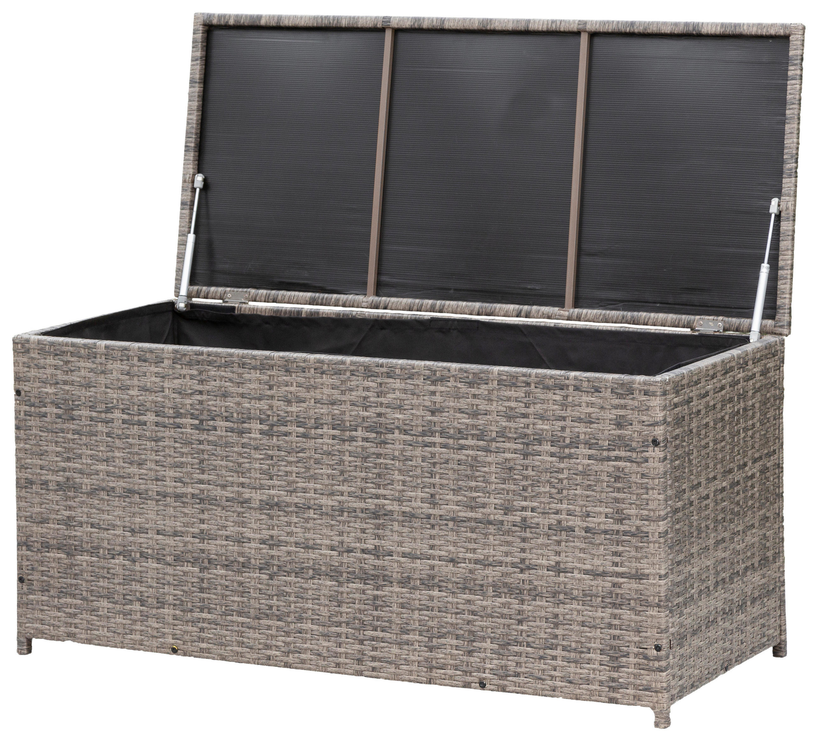 KISSENBOX 123/54/60 cm  - Grau, KONVENTIONELL, Kunststoff/Metall (123/54/60cm) - Gardenson