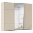 SCHWEBETÜRENSCHRANK 271/223/68 cm 3-türig Champagner  - Champagner/Alufarben, KONVENTIONELL, Glas/Holzwerkstoff (271/223/68cm) - Novel
