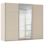 SCHWEBETÜRENSCHRANK 271/223/68 cm 3-türig Champagner  - Champagner/Alufarben, KONVENTIONELL, Glas/Holzwerkstoff (271/223/68cm) - Novel