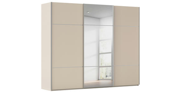 SCHWEBETÜRENSCHRANK 271/223/68 cm 3-türig Champagner - Champagner/Alufarben, KONVENTIONELL, Glas/Holzwerkstoff (271/223/68cm) - Novel