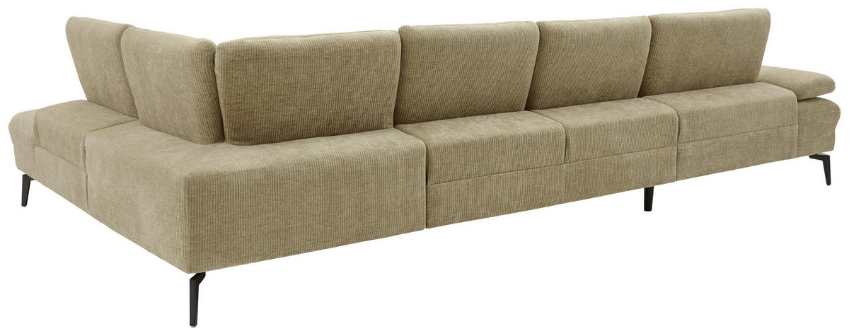 WOHNLANDSCHAFT in Webstoff Beige  - Beige/Schwarz, Design, Textil/Metall (157/354/208cm) - Dieter Knoll