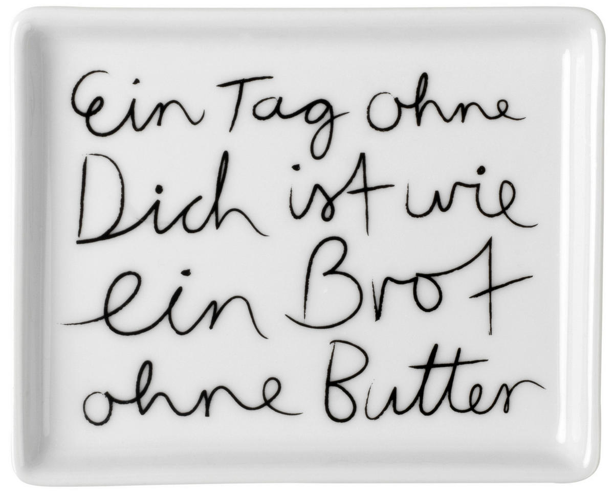 BUTTERDOSE Keramik  - Weiss/Schwarz, Basics, Keramik (10,5/8,5/6cm) - Räder