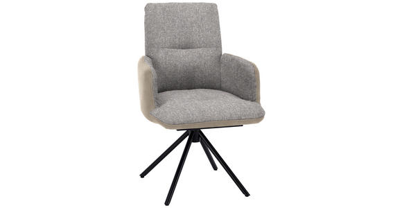 ARMLEHNSTUHL in Stahl Flachgewebe - Blau/Beige, Design, Textil/Metall (58/91/62cm) - Dieter Knoll