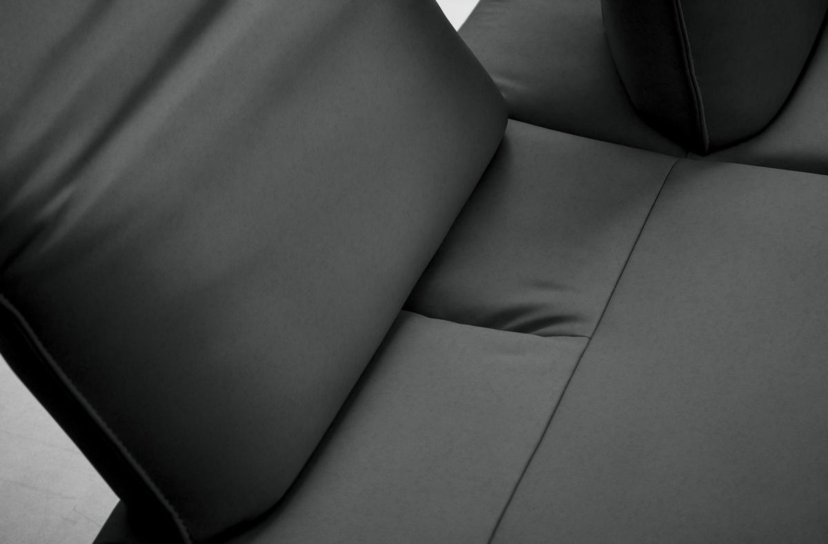 ECKSOFA Echtleder Anthrazit  - Anthrazit, Design, Leder/Metall (230/290cm) - Johann Jakob