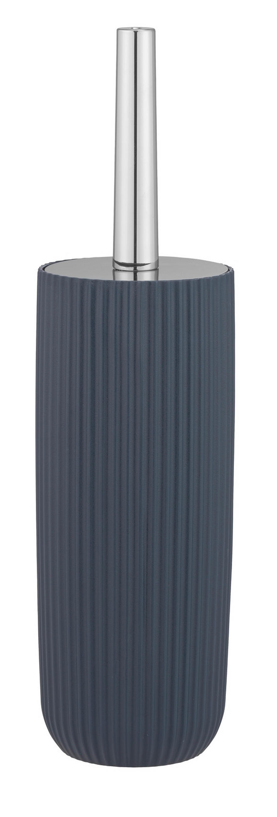 WC-BÜRSTENGARNITUR - Chromfarben/Dunkelblau, Basics, Kunststoff (10/36,5/10cm) - Wenko