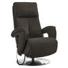 RELAXSESSEL in Leder Graubraun  - Chromfarben/Graubraun, Design, Leder/Metall (77/110/87cm) - Valdera