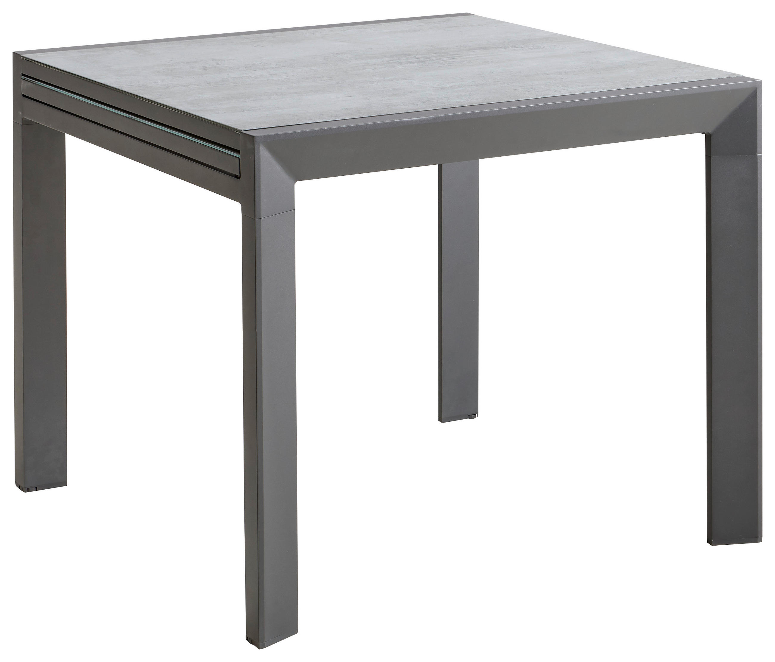GARTENTISCH 90-180/90/75 cm Metall, Glas quadratisch  - Anthrazit/Grau, Design, Glas/Metall (90-180/90/75cm) - Ambia Garden