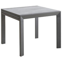 GARTENTISCH 90-180/90/75 cm Metall, Glas quadratisch  - Anthrazit/Grau, Design, Glas/Metall (90-180/90/75cm) - Ambia Garden