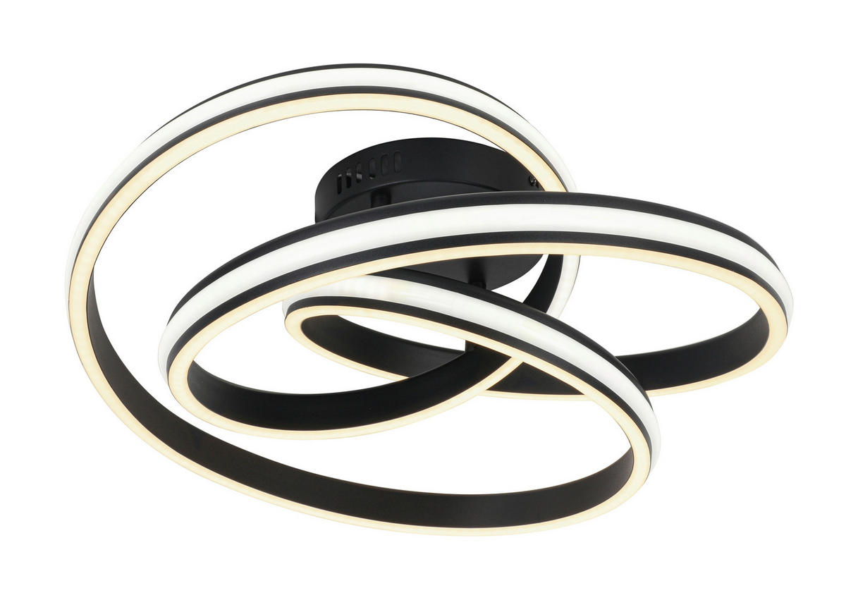 STROPNÍ LED SVÍTIDLO, 48/52/23 cm - bílá/černá, Design, kov/plast (48/52/23cm) - Novel