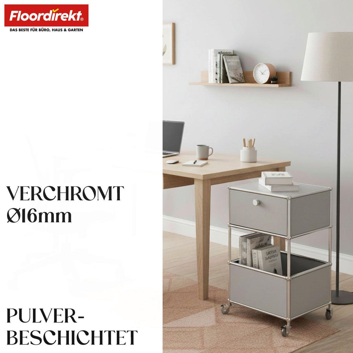 REGAL Grau  - Grau, Basics, Metall (40/69/40cm) - Floordirekt