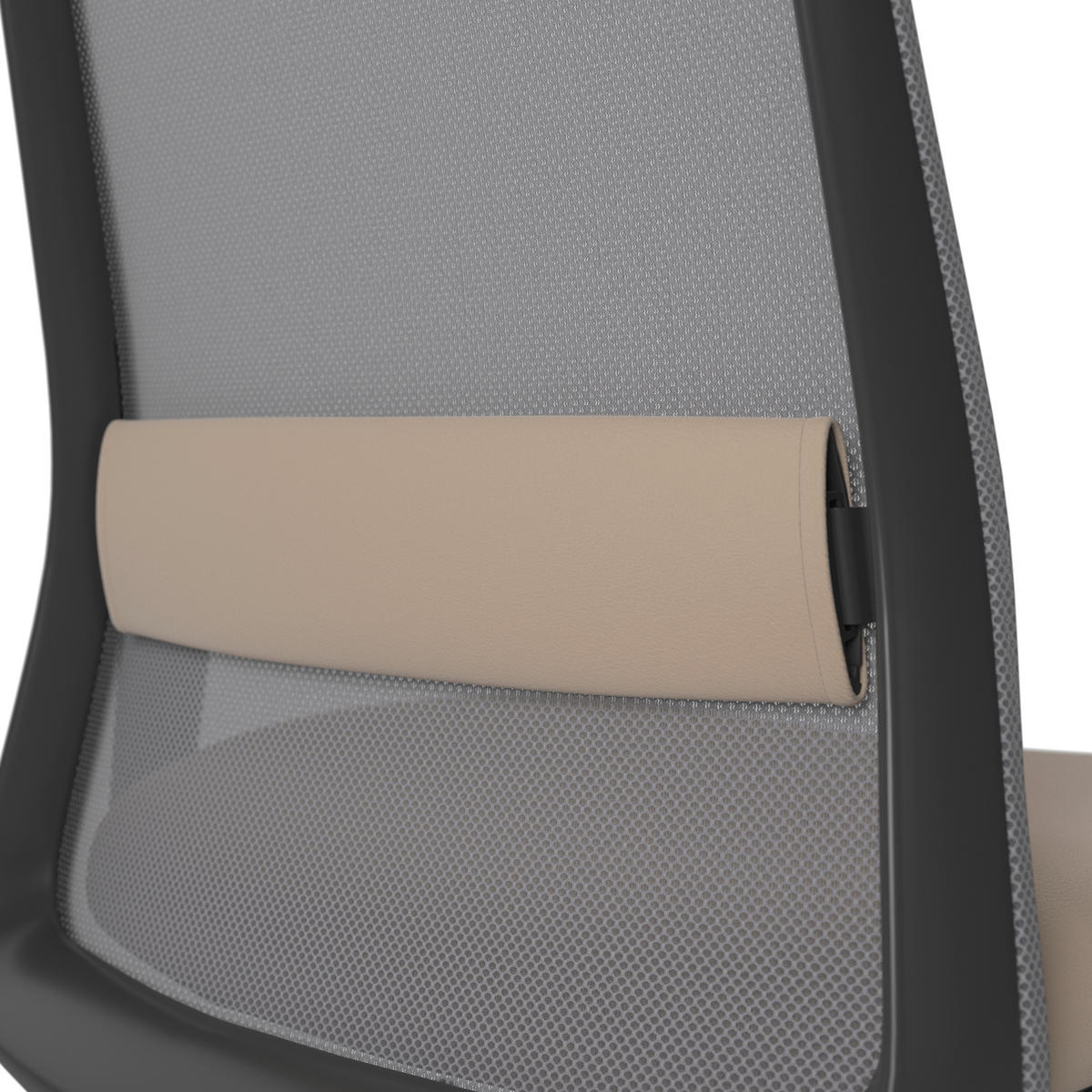 DREHSTUHL Lederlook Grau, Schwarz, Beige  - Beige/Schwarz, MODERN, Kunststoff/Textil (70/103-115/70cm)