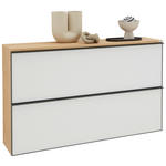 SCHUHKIPPER  in 140/83/31 cm  - Eichefarben/Anthrazit, Design, Glas/Holz (140/83/31cm) - Dieter Knoll