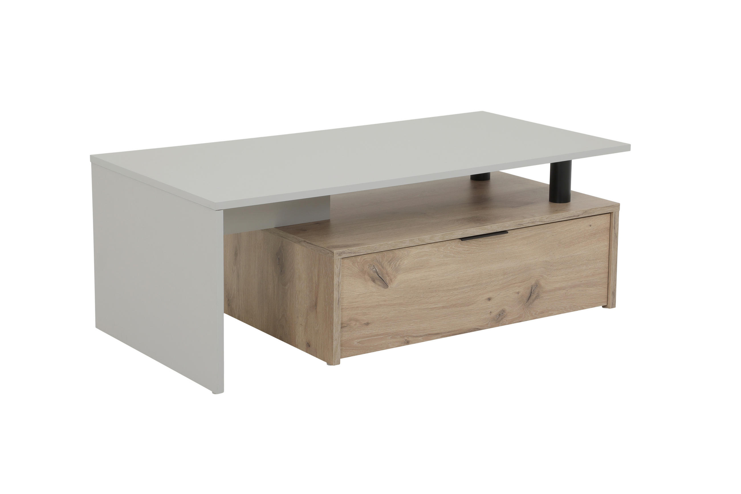 COUCHTISCH 110/55/40 cm rechteckig Hellgrau, Eichefarben  - Eichefarben/Hellgrau, Basics, Holzwerkstoff/Kunststoff (110/55/40cm) - Boxxx
