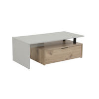 COUCHTISCH 110/55/40 cm rechteckig Eichefarben, Hellgrau  - Eichefarben/Hellgrau, Basics, Holzwerkstoff/Kunststoff (110/55/40cm) - Boxxx