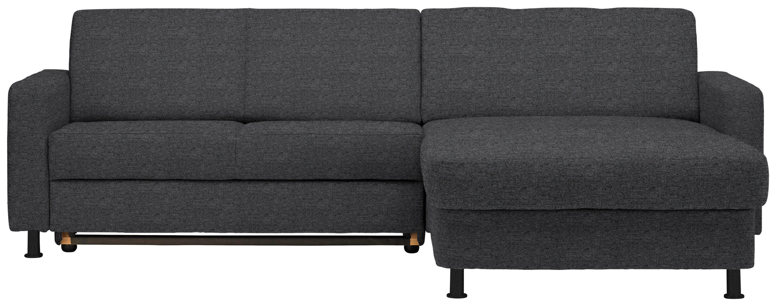 ECKSOFA in Webstoff Dunkelgrau  - Dunkelgrau/Schwarz, Design, Kunststoff/Textil (257/165cm) - Xora