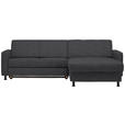 ECKSOFA in Webstoff Dunkelgrau  - Dunkelgrau/Schwarz, Design, Kunststoff/Textil (257/165cm) - Xora