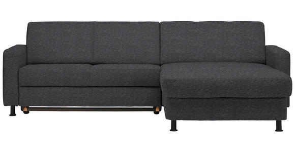 ECKSOFA in Webstoff Dunkelgrau  - Dunkelgrau/Schwarz, Design, Kunststoff/Textil (257/165cm) - Xora