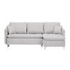 ECKSOFA in Struktur Grau  - Silberfarben/Grau, Design, Textil/Metall (223/146cm) - Ti'me