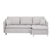 ECKSOFA in Struktur Grau  - Silberfarben/Grau, Design, Textil/Metall (223/146cm) - Ti'me
