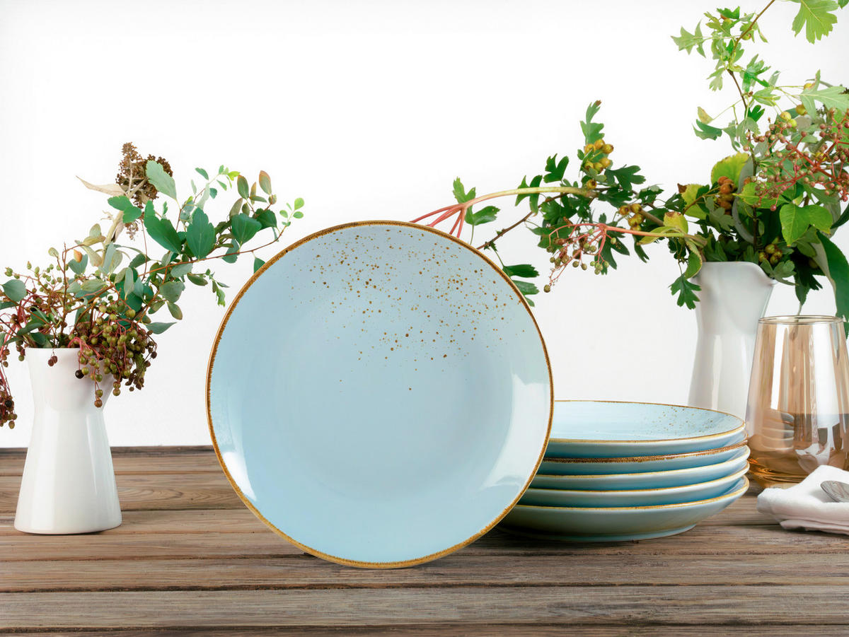 DESSERTTELLERSET 21 cm  - Pastellblau, Trend, Keramik (21cm) - Creatable