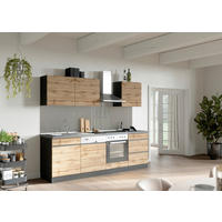 KÜCHENLEERBLOCK 240 cm   in Graphitfarben, Eiche Wotan  - Eiche Wotan/Graphitfarben, Design, Holzwerkstoff (240cm) - Held